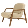 SIXTINE - Armchair in beige fabric and recycled teak 