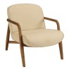 SIXTINE - Armchair in beige fabric and recycled teak 