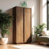 Armoire 2 portes 90x200cm en bois de teck recyclé | Macabane