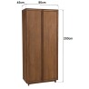SIXTINE - 2-door wardrobe, 90x200cm, made from recycled teak 