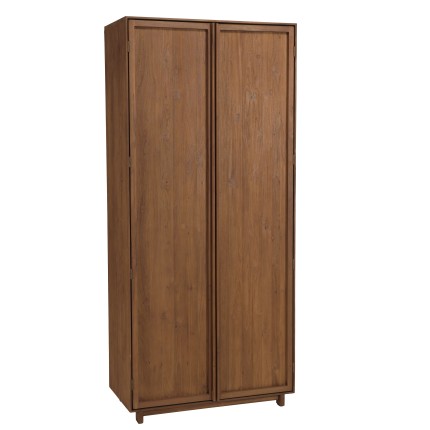 Armoire 2 portes 90x200cm en bois de teck recyclé | Macabane