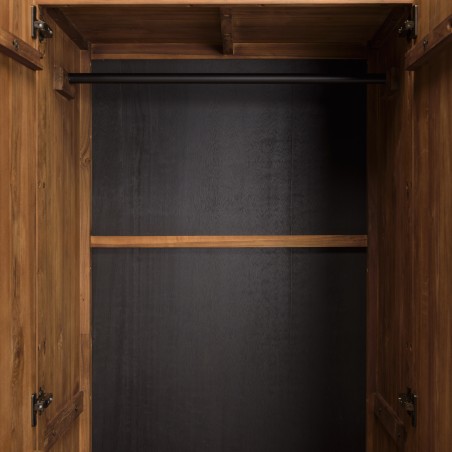 SIXTINE - 2-door wardrobe, 80x195cm, made from recycled teak 
