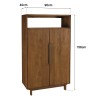 Buffet 2 portes 1 étagère ouverte 90x155cm en bois de teck recyclé | Macabane
