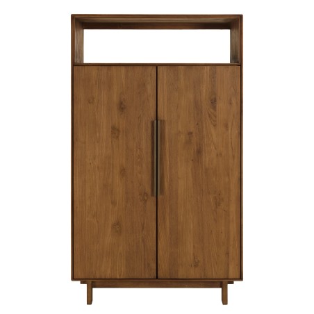 Buffet 2 portes 1 étagère ouverte 90x155cm en bois de teck recyclé | Macabane
