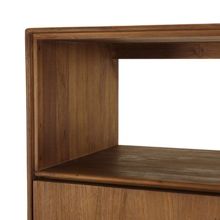 Buffet 2 portes 1 étagère ouverte 90x155cm en bois de teck recyclé | Macabane