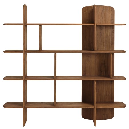 Bibliothèque 160x160cm en bois de teck recyclé | Macabane