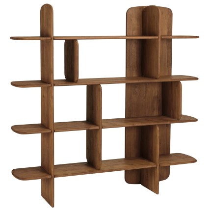 Bibliothèque 160x160cm en bois de teck recyclé | Macabane
