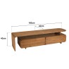 Tv-meubel 2 lades 160x40cm van gerecycled teakhout | Macabane