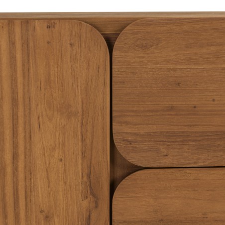 SIXTINE - Sideboard with 3 doors and 2 drawers, 200x48cm, made from recycled teak 