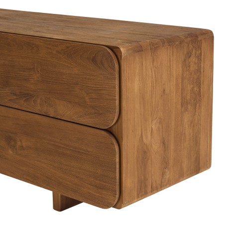 Buffet 3 portes 2 tiroirs 200x48cm en bois de teck recyclé | Macabane
