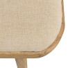 Banco con cojín blanco de madera y ratán | Colección Amy