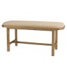 Bench with white cushion in wood and rattan | Amy Collection
