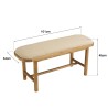 Bench with white cushion in wood and rattan | Amy Collection