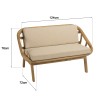 Divano 2 posti cuscini bianchi in legno e rattan | Collezione Amy