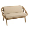 Divano 2 posti cuscini bianchi in legno e rattan | Collezione Amy