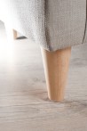 KATE - Linen Fabric Armchair 63x63cm Natural Wood Legs