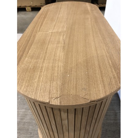 Oval sideboard, 80 x 33 cm, natural-coloured wood | Macabane Furniture
