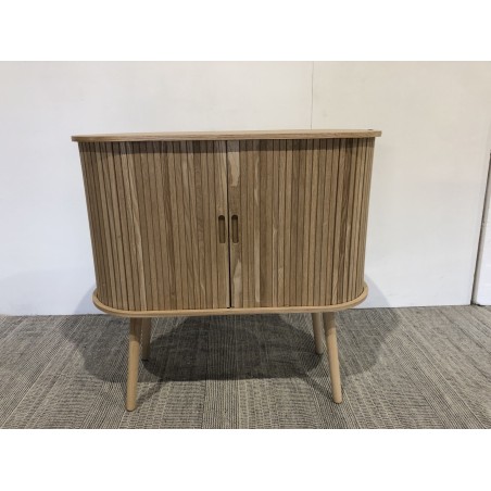Oval sideboard, 80 x 33 cm, natural-coloured wood | Macabane Furniture