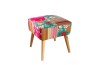 KATE - Square Scandinavian Stool 42x41cm Multicolored Bohemian Fabric