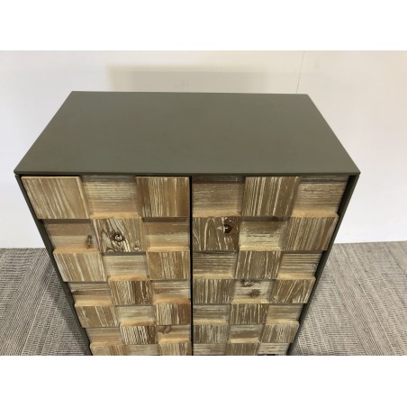 CARLA Sideboard 2 Doors Fir Wood and Metal Legs - Elegant Storage Solution