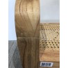 Mindi wood and natural rattan stool - Seconde Vie
