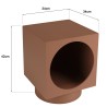 Table d'appoint carrée 34x34cm en bois peint terracotta | Seconde Vie