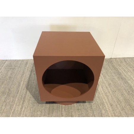 34x34cm square side table in terracotta-painted wood | Second Life