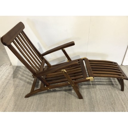 Chaise longue de jardin en bois teck huilé | Seconde Main