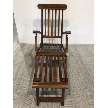Garden Lounger in Oiled Teak Wood | Second Life