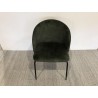 Chaise tissu velours vert dossier enveloppant | Seconde Vie