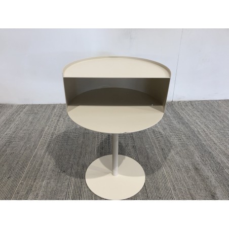 Table d'appoint ronde en acier beige D35cm | Collection Agathe