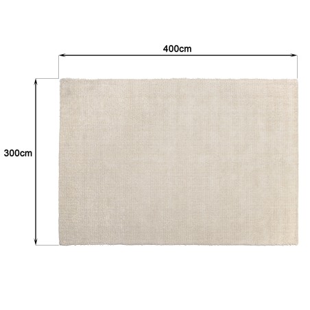 Tappeto rettangolare 300x400cm in lana bouclé color bianco | Macabane
