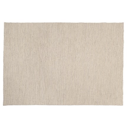 Tapis rectangulaire laine tissée blanc/marron | Macabane