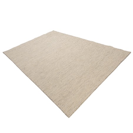 Tappeto rettangolare lana tessuta bianco/marrone | Macabane