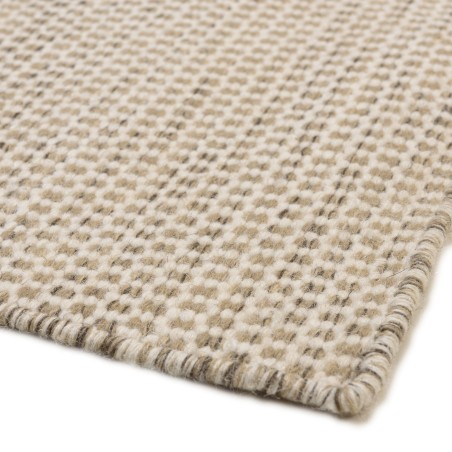 Tappeto rettangolare lana tessuta bianco/marrone | Macabane