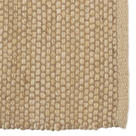 Alfombra rectangular de yute y algodón color beige | Macabane
