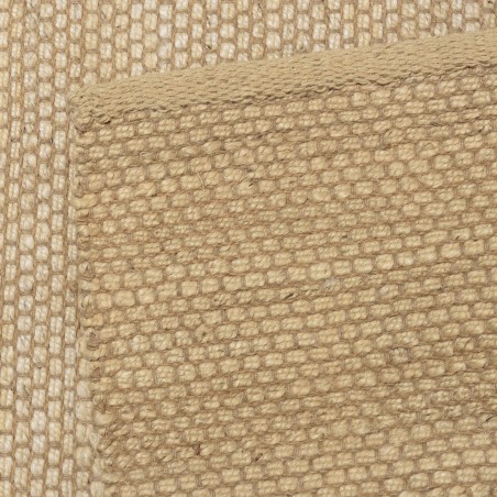 Alfombra rectangular de yute y algodón color beige | Macabane