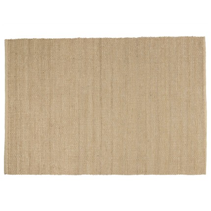 Tapis rectangulaire en jute et coton couleur beige | Macabane