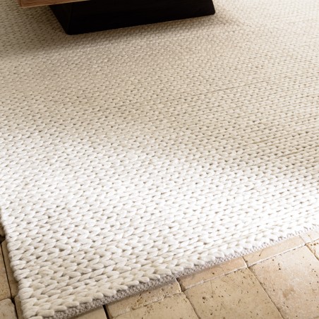 QUENTIN - Rectangular rug, 300x400cm, woven wool, white