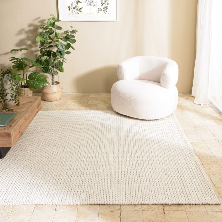 QUENTIN - Rectangular rug, 300x400cm, woven wool, white