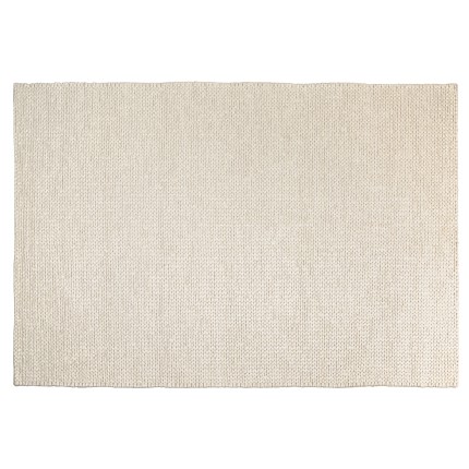 Tapis rectangulaire 300x400cm en laine tissée couleur blanc | Macabane