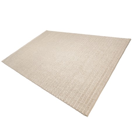Rechteckiger Teppich 300x400cm aus gewebter Wolle beige | Macabane
