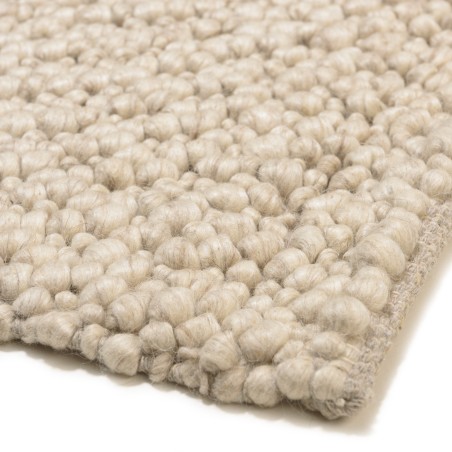 Tappeto rettangolare 300x400cm in lana bouclé color beige | Macabane