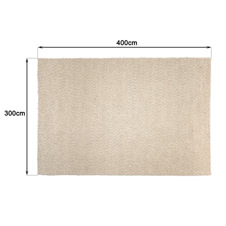 Tappeto rettangolare 300x400cm in lana bouclé color beige | Macabane