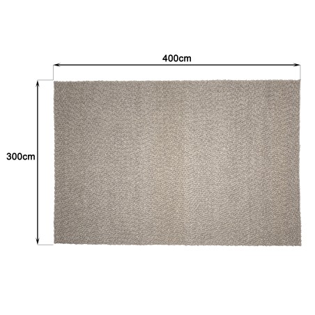 QUENTIN - Rectangular rug, 300 x 400 cm, looped wool, grey