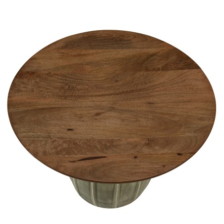 Salontafel 60x60 cm van mangohout en groen email | Macabane Meubelen