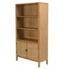 Bücherregal 2 Türen 3 Böden H180cm aus Mindiholz und Rattan | Macabane