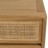 Cassettiera 4 cassetti 90cm in legno di mindi e rattan naturale
