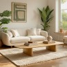 AMY - Organic coffee table, 147cm wide x 28cm high, made from mindi wood