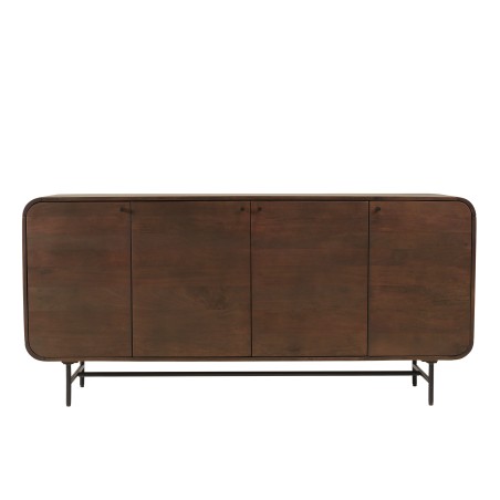 Buffet design bois foncé et métal noir 4 portes | Macabane
